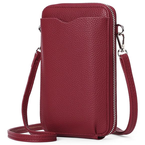 Small Crossbody Bags Leather Cell Phone Bag Wallet Purse With V :[ - Picture 1 of 6